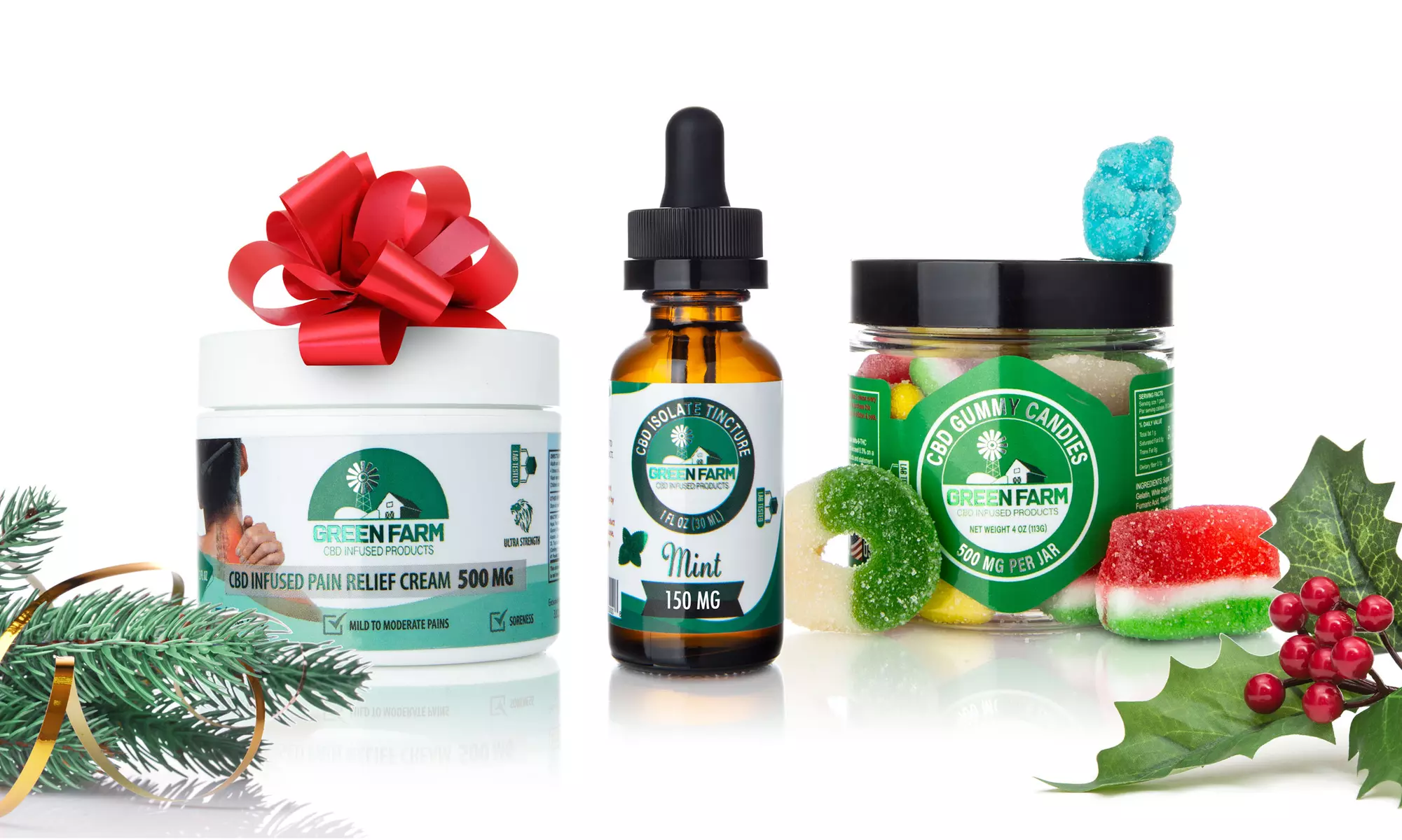 Green Farm CBD Holiday Gift Bundle Set (3-Piece) - Primary Image