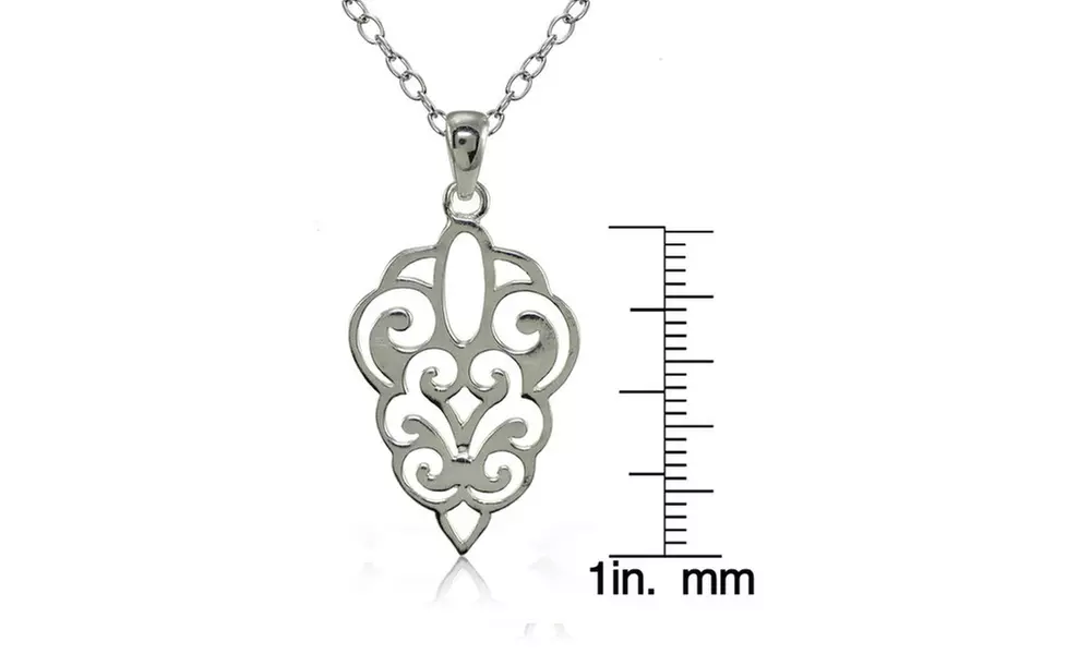Sterling Silver High Polished Filigree Necklace