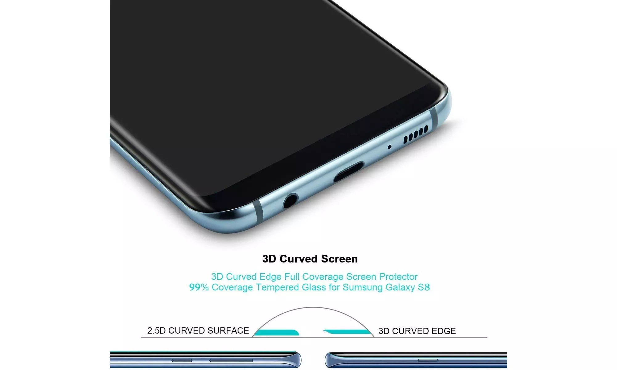 Galaxy S9 Plus Full sreen Protector 3D Curved Tempered Glass 9H Hardness - Primary Image