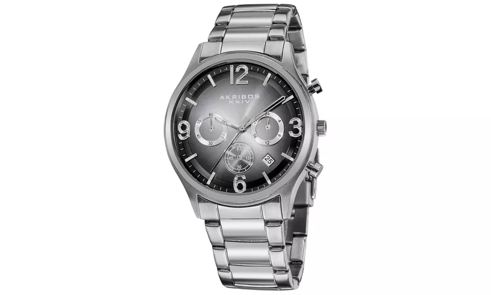 Akribos XXIV Men's Chronograph Gradient Dial Bracelet Watch AKGP607BK - Second Medium