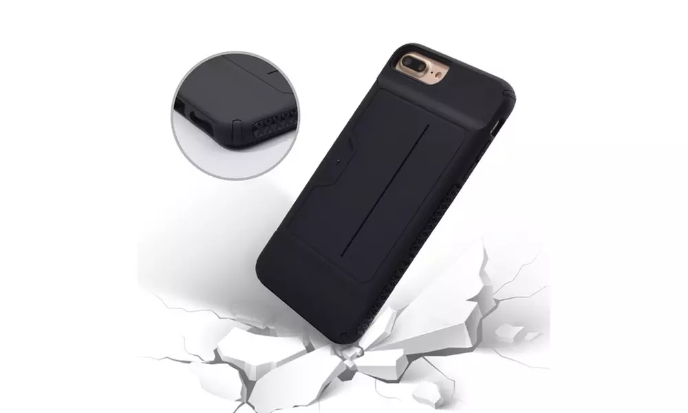 Waloo Hybrid Credit Card Back Cover Case for iPhone 6/7/8 & 6/7/8 Plus - Primary Image