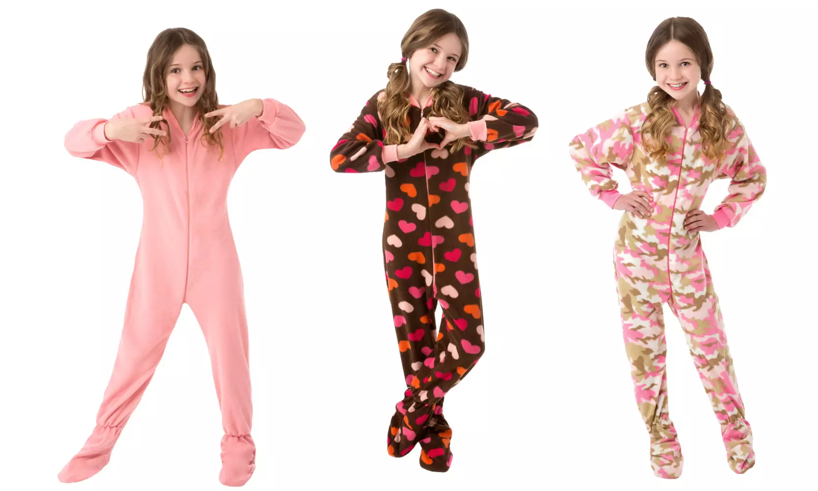 Fleece Onesie Footie Pajamas for Girls - Primary Image