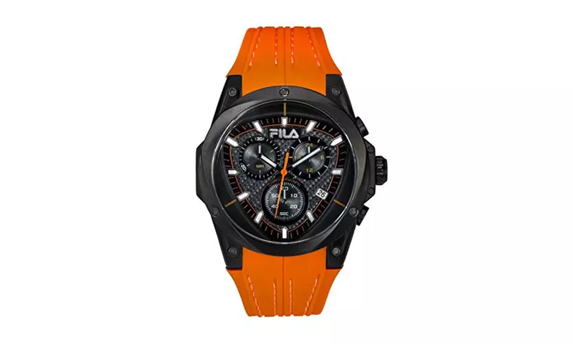 Fila Mens Watches Chronograph Mechanical Running Waterproof - Orange Watch - Primary Image