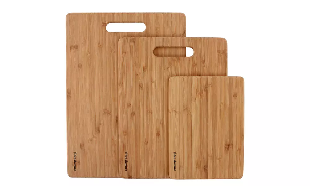 Freshware 3-PK Premium Bamboo Cutting Board Set for Meat & Veggie Prep - Primary Image