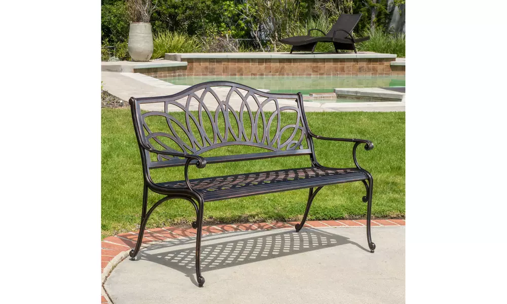 Velda Die-Cast-Aluminum Outdoor Bench - Primary Image