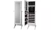 Mirrored Armoire Jewelry Organizer Storage with Stand