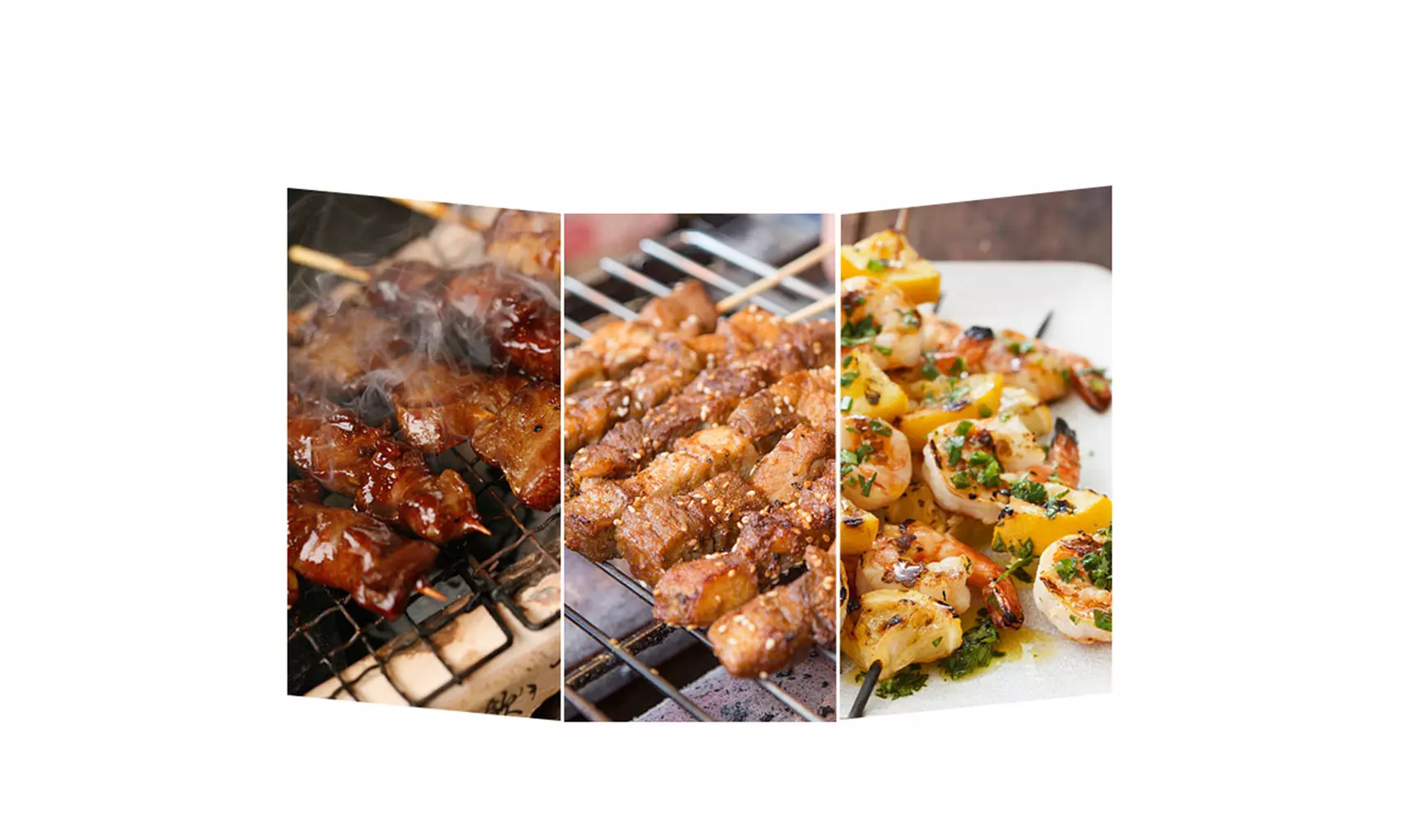 voberry Skewers Stainless Steel BBQ Barbecue Skewers Reusable (Set of 6 ) - Second Medium