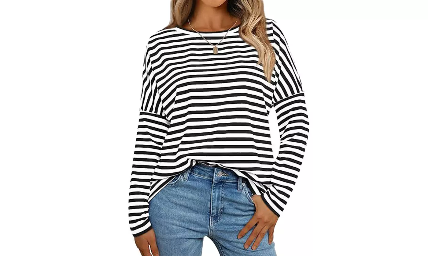 Bohuma Women's Striped Everyday Tshirt Tunic Top