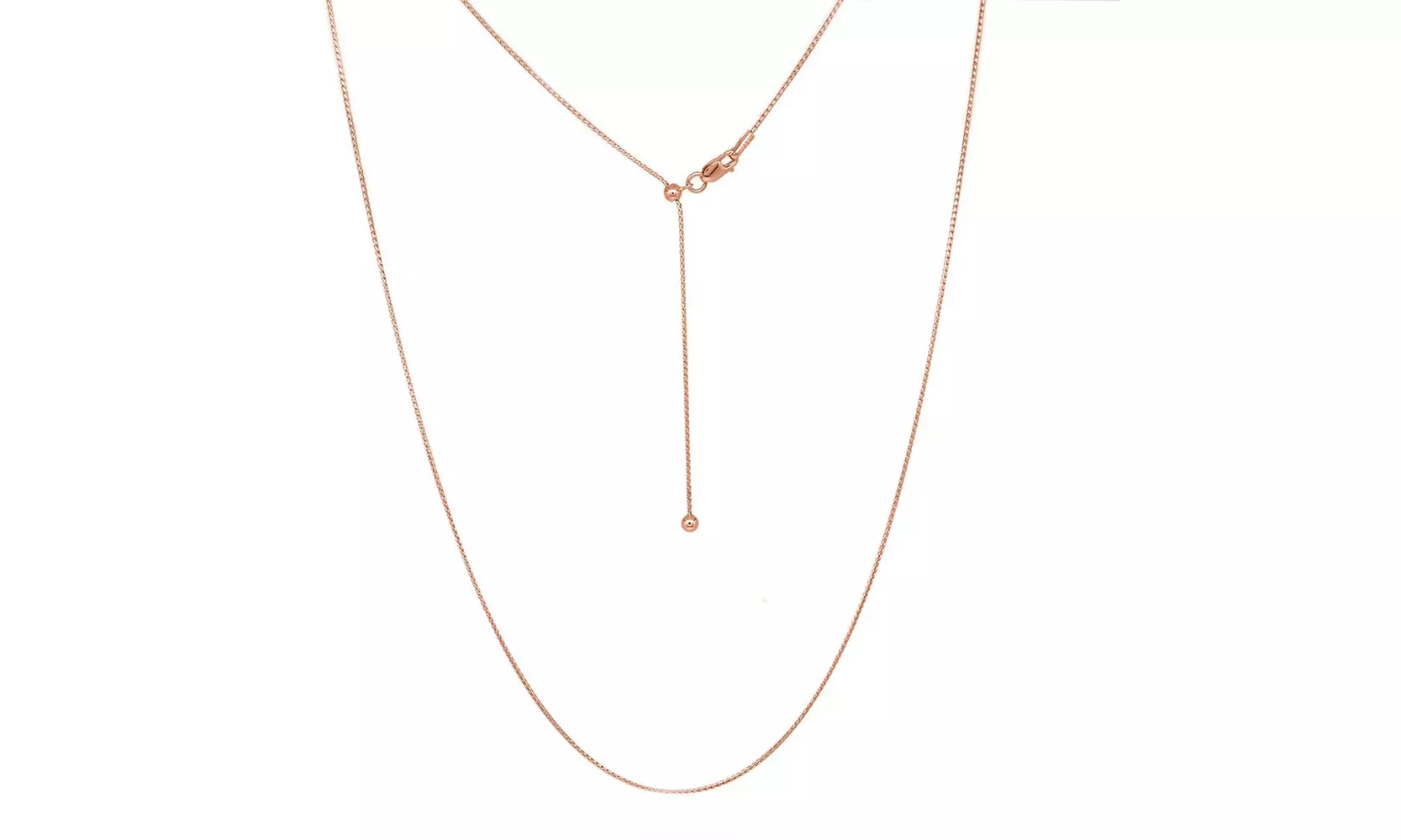 Italian Sterling Silver 24" Adjustable Diamond Cut Snake Chain  - Second Medium