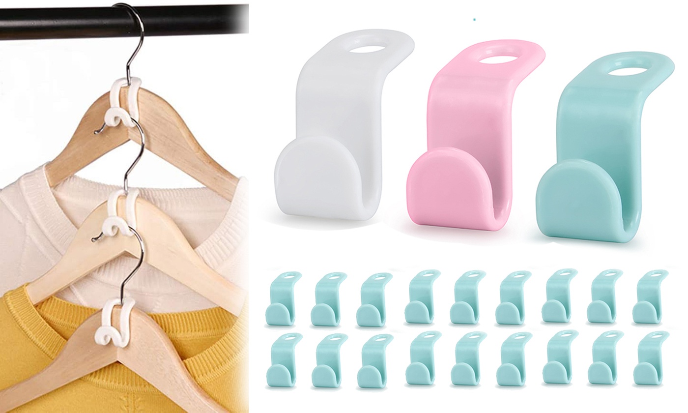 50PCS Cascading Clothes Hanger Connector Space Saving for Coat Clothes Garment - Primary Image