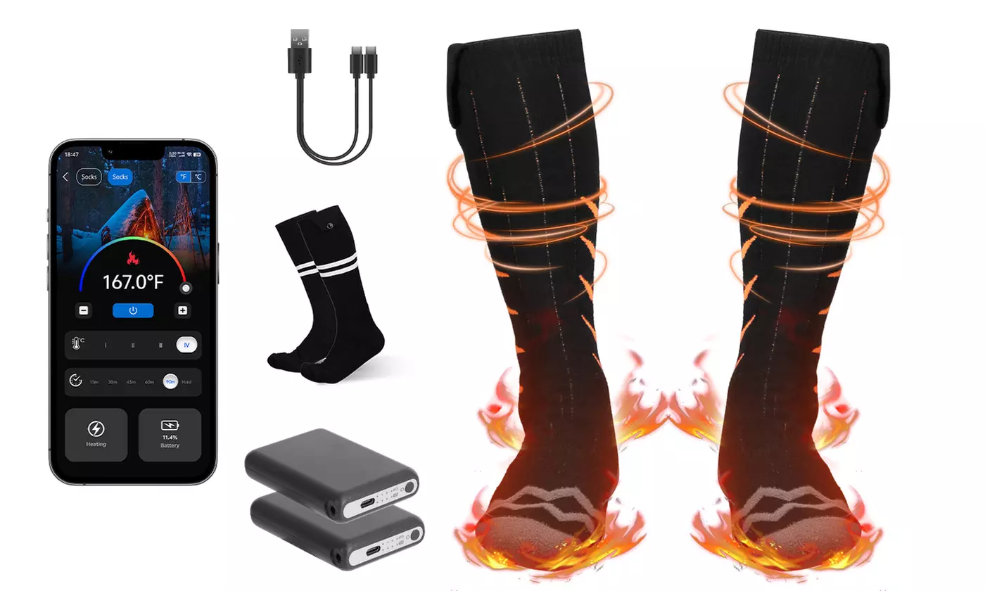  N'POLAR Electric Heated Socks Battery-Powered Thermal Socks with APP Control