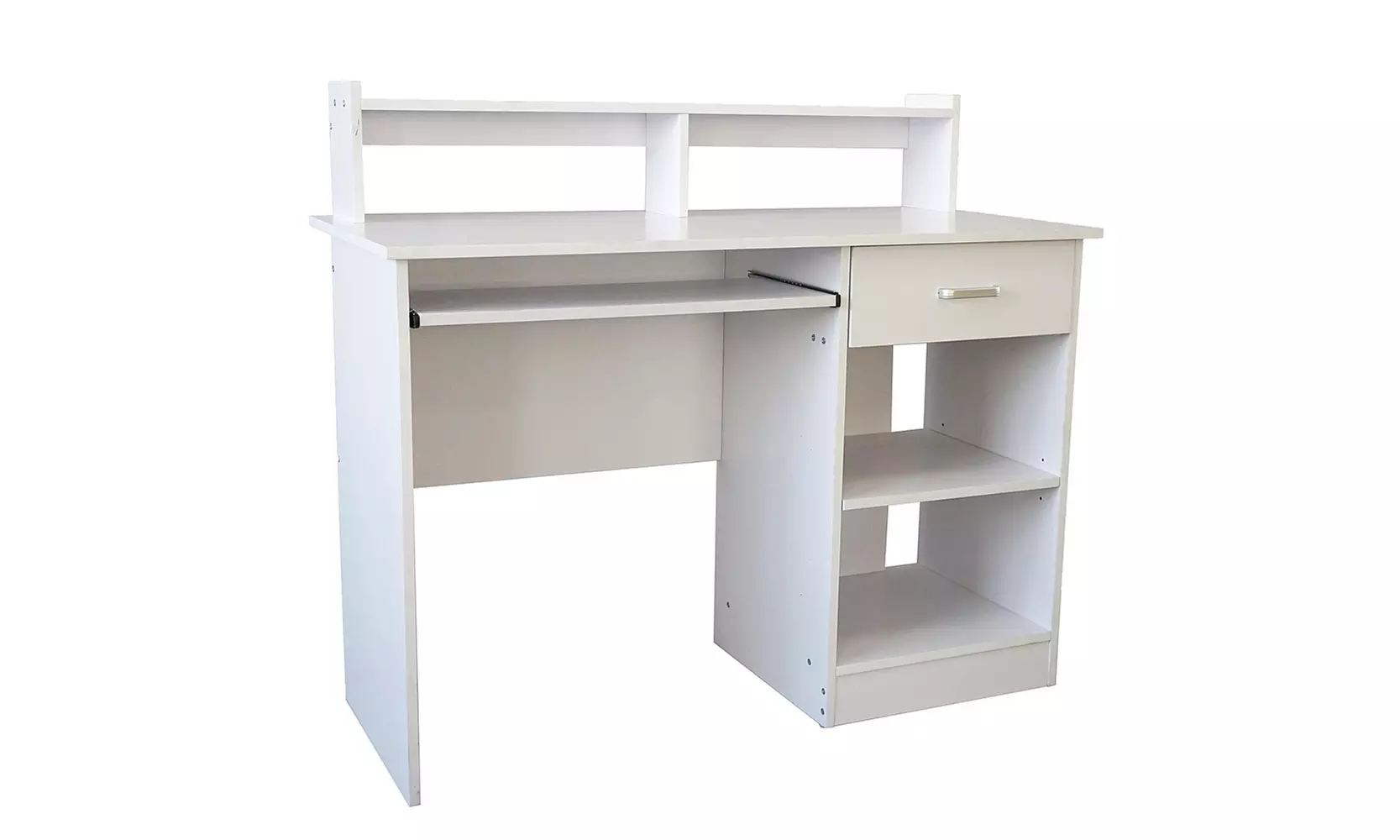Computer Desk Study Table Workstation with Drawer and Keyboard Tray White - Primary Image