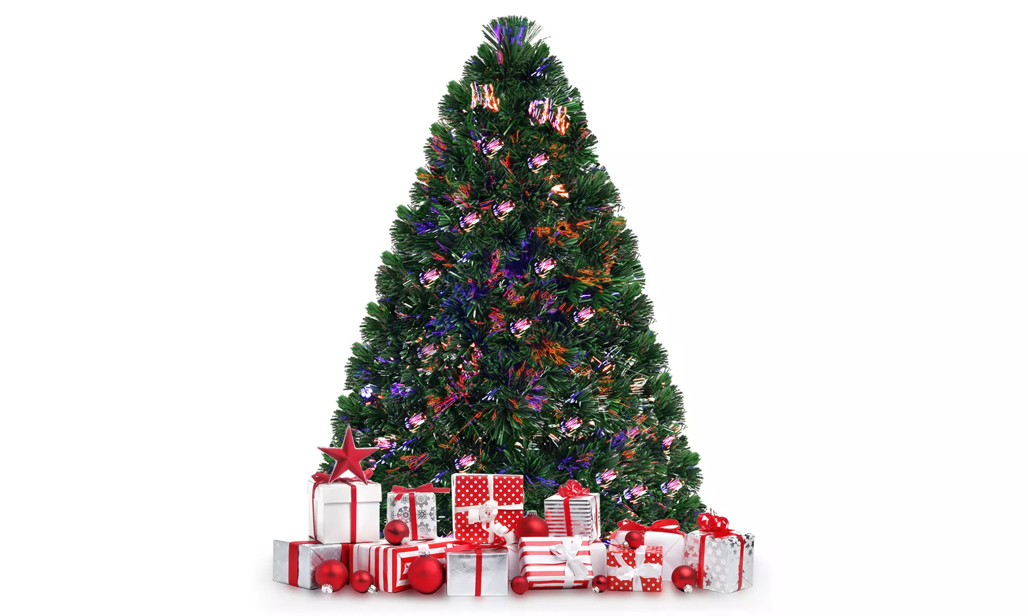 Costway 3Ft Pre-Lit Fiber Optic Artificial PVC Christmas Tree Tabletop - Primary Image