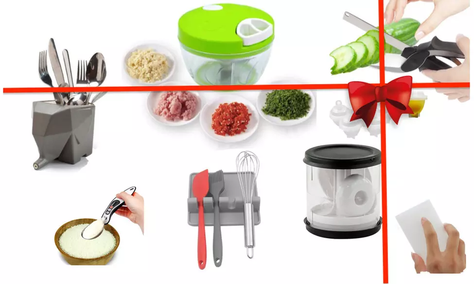 8-Pcs Kitchen Gadgets Gift Set: Burger Press, Chopper, Scissors, Holder And More - Primary Image