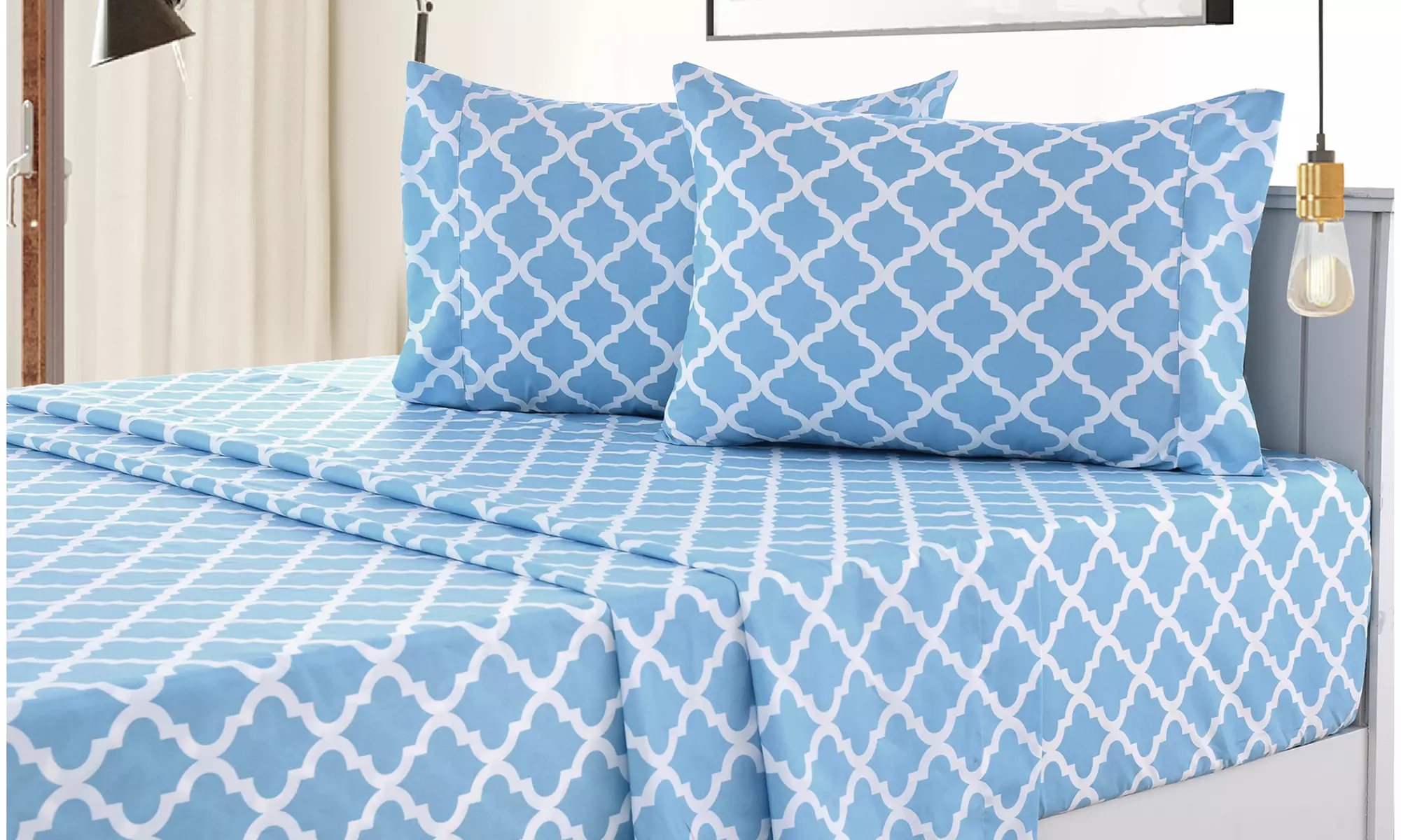 Quatrefoil 1800 Egyptian Quality Hypoallergenic Microfiber Sheet Set - Lux Decor
