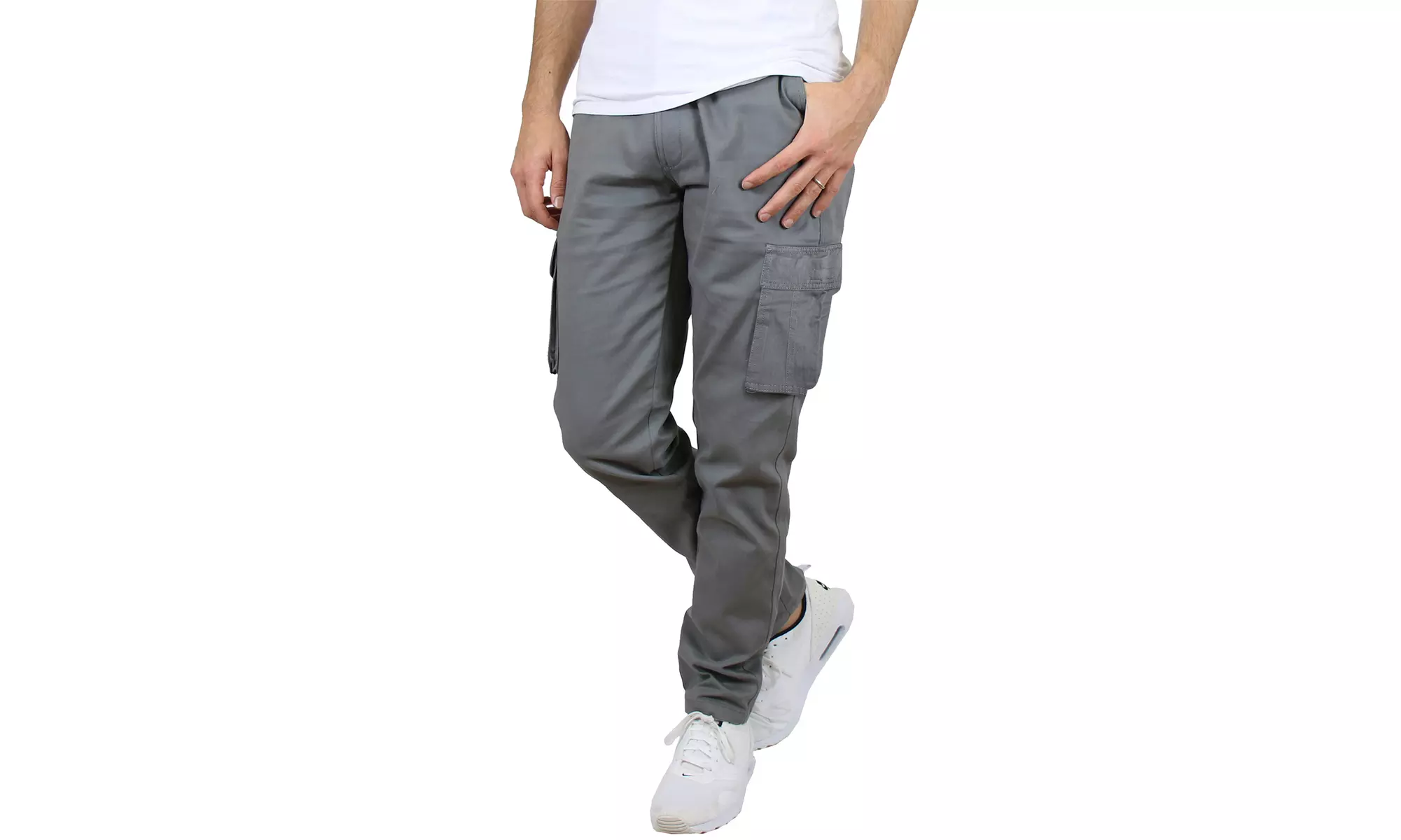 Men's Cotton Cargo Pants With Belt (Sizes, 30-42) - Second Medium