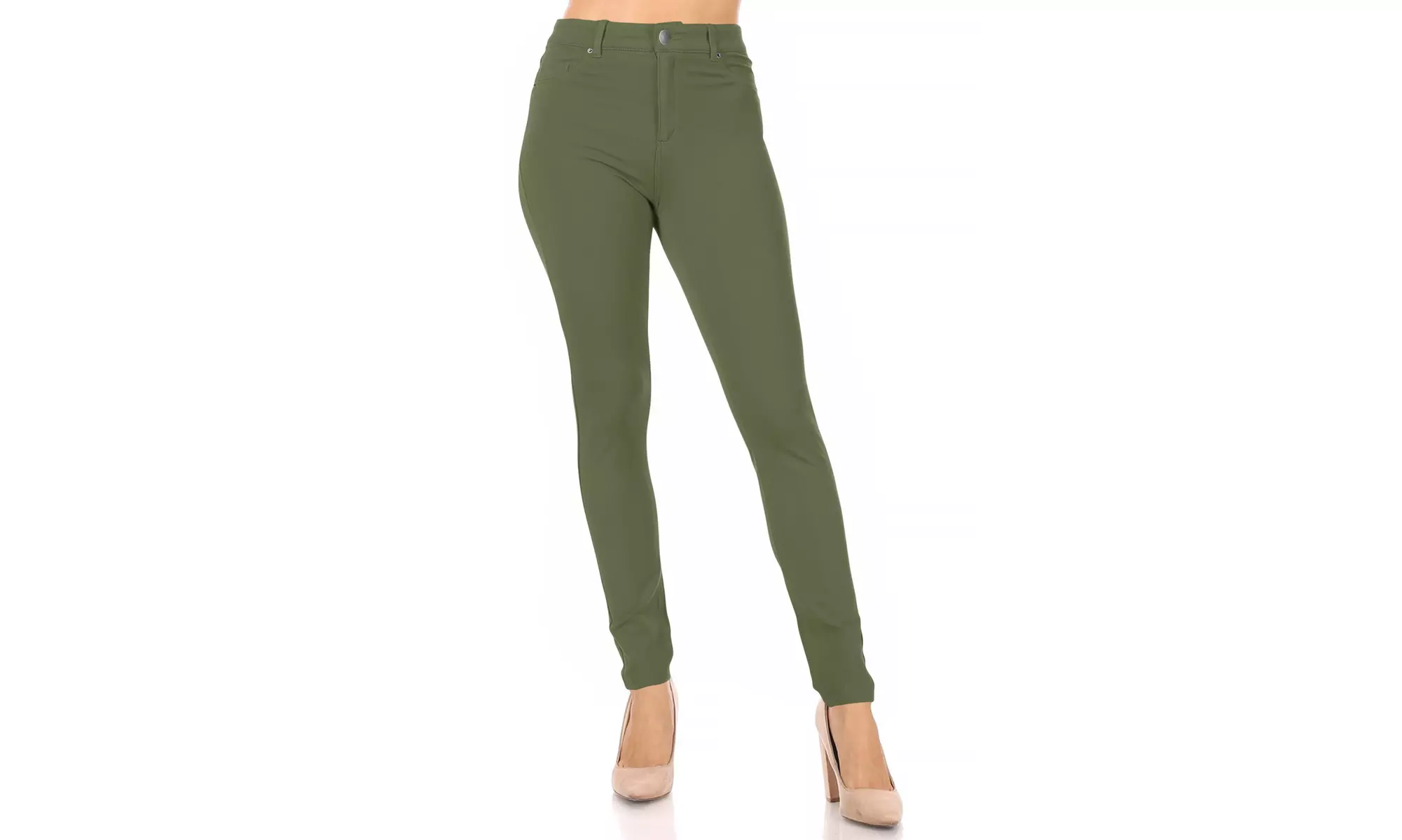 Women's Casual Skinny Ponte Mid-Rise Pants