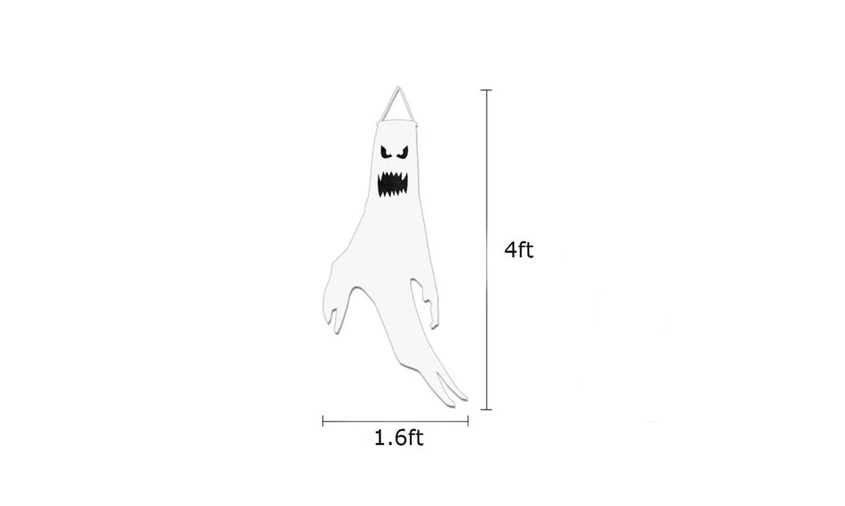 Halloween Hanging Ghost Windsock Outdoor Holiday Party Decoration w/ Led Lights