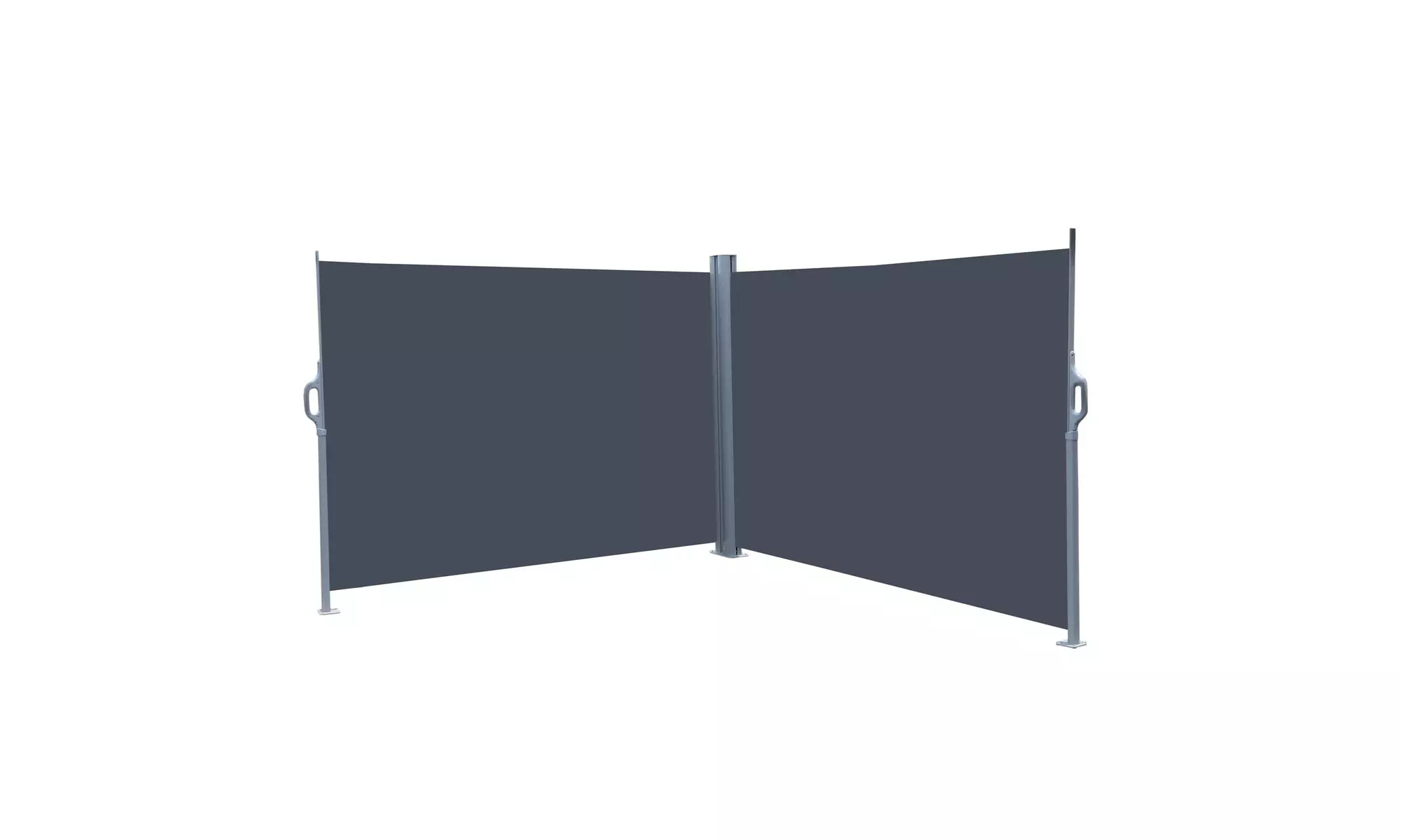 236" x 71" Double Retractable Side Awning Patio Screen Waterproof Brown/Grey - Second Medium