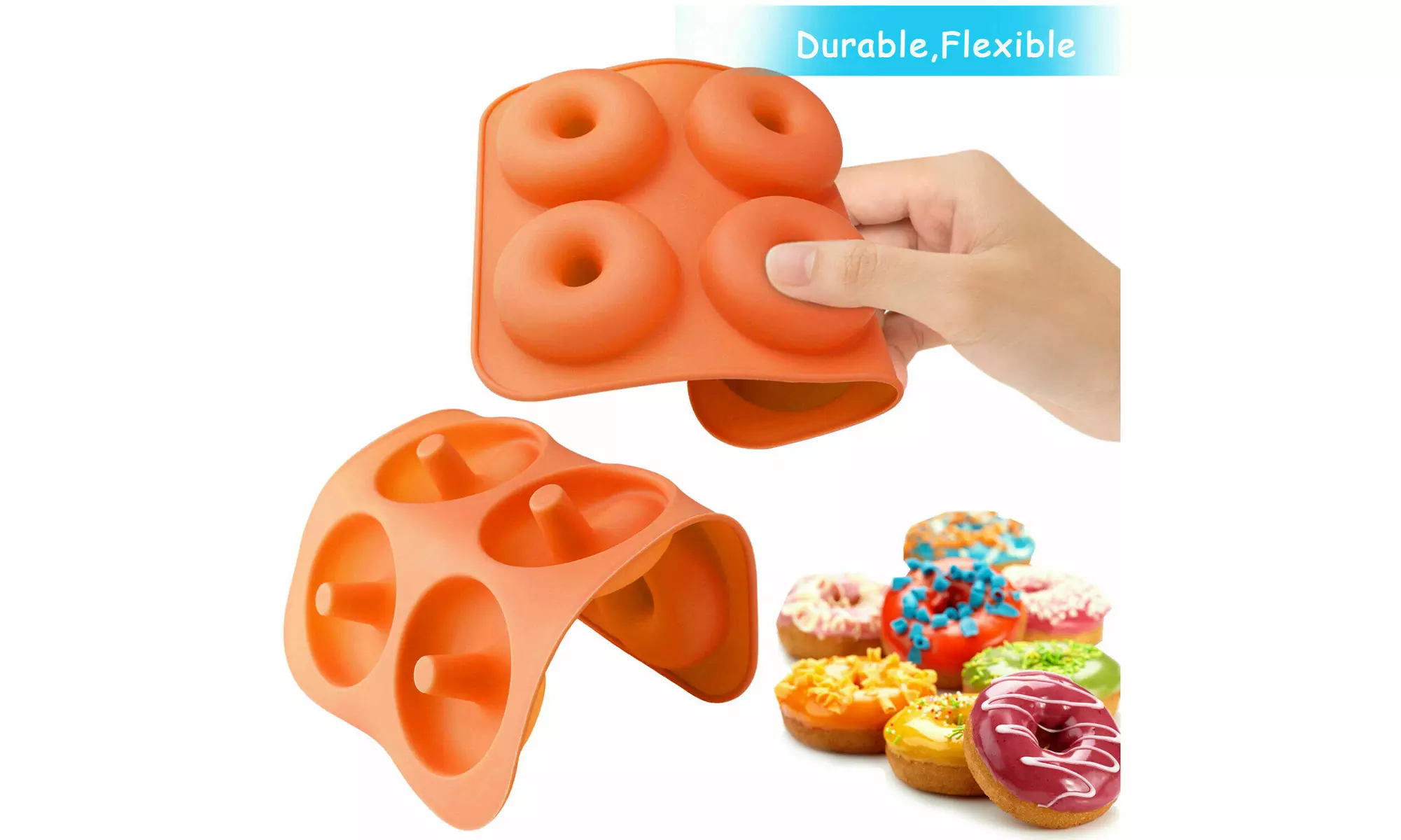 Silicone Donut Mold Donut Mould Pan Baking Tray Bagels Cake Biscuit Muffins