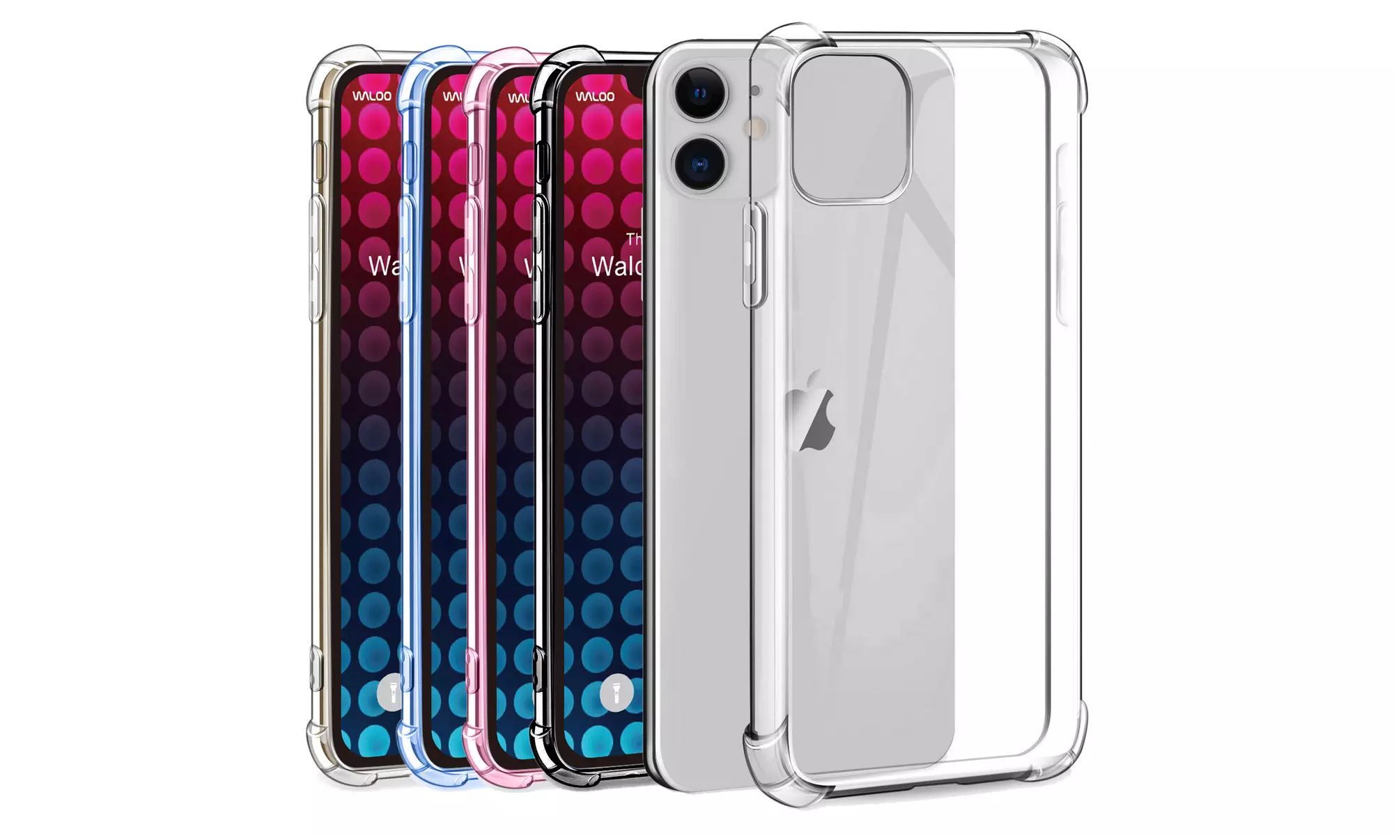 Waloo Clear & Colored Frosted Case for iPhone 11, 11 Pro, 11 Pro Max - Primary Image