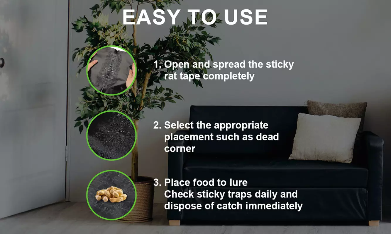 2Pcs Large Sticky Rat Traps Mouse Glue Traps Indoor Outdoor Catch Pest Trap