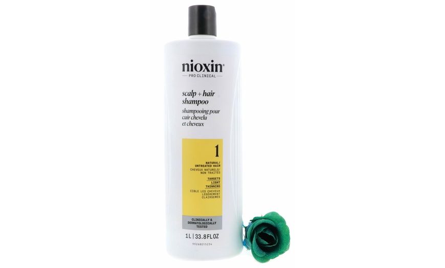 Image 16: Nioxin Cleanser Shampoo and Scalp Therapy Conditioner Liter 33.8 oz Set Combo