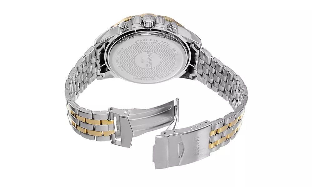 August Steiner Men's Steel Swiss Chronograph Watch ASGP8118TTG