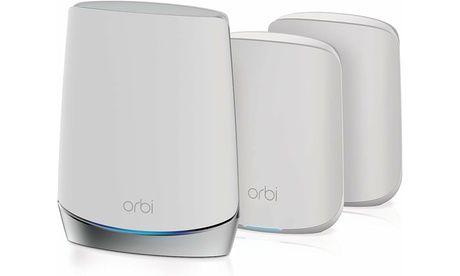 Refurbished NETGEAR Orbi Whole Home Tri-Band Mesh WiFi 6 System (RBK653) Refurbished White Routers