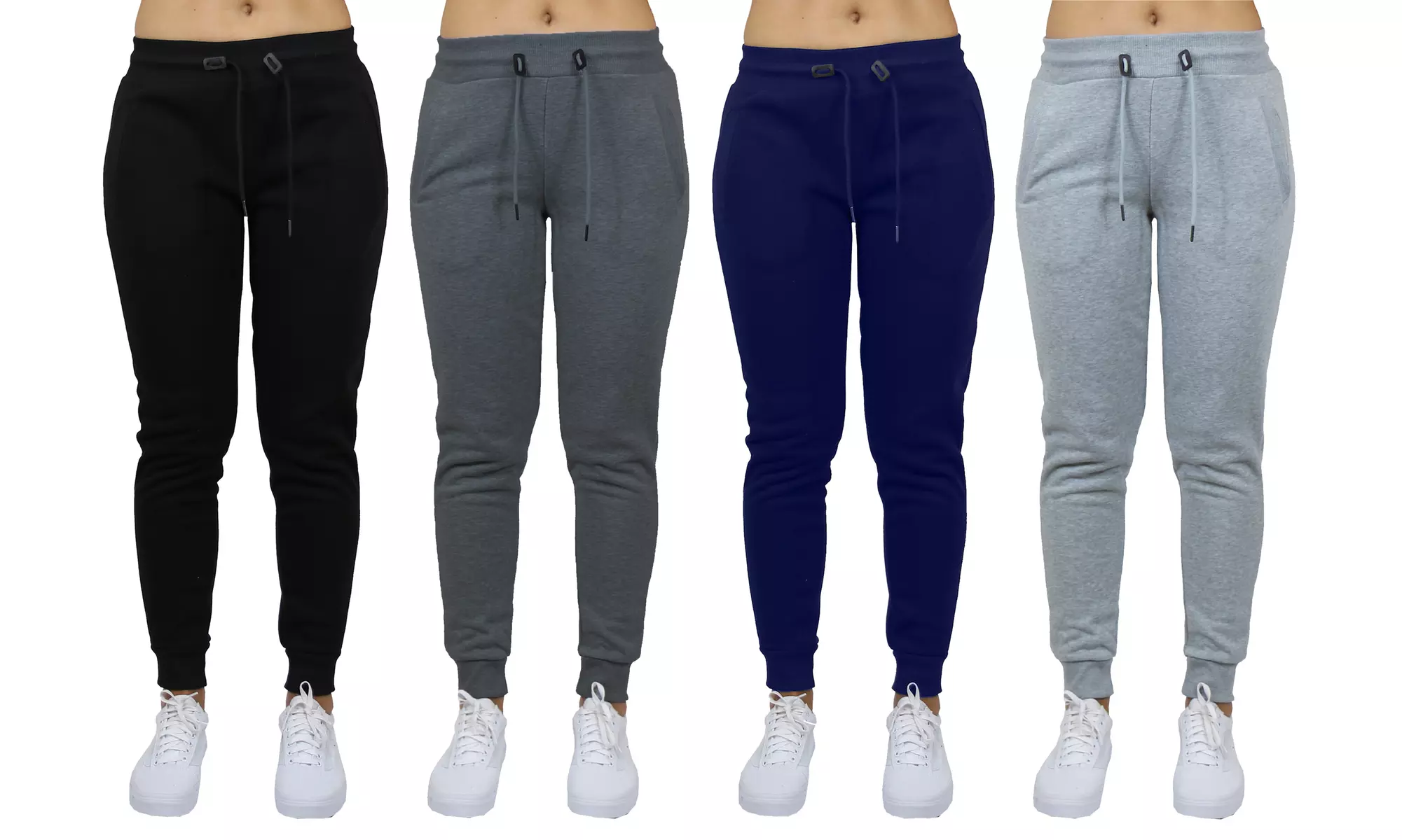 4-Pack Women's Classic Fleece Jogger Sweatpants (Sizes, S to XL)