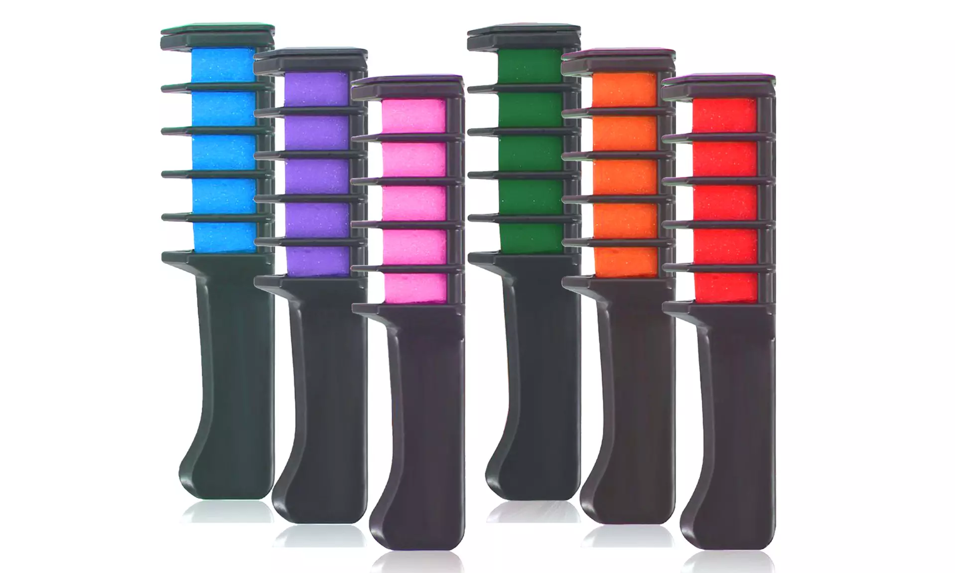 Temporary Rainbow Colored Hair Comb Chalk - 6 or 12 Pack - Second Medium