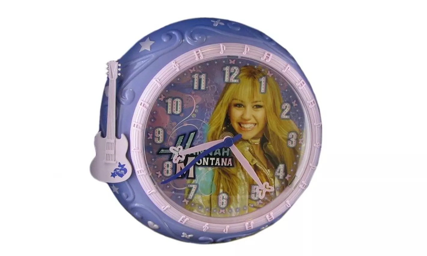 Ideal Disney Hannah Montana 8 Inch Purple Wall Clock For Kids Bedroom - Primary Image