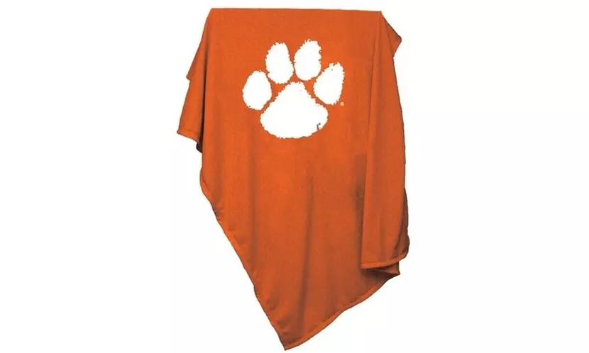 Logo Brands 123-74 Clemson Sweatshirt Blanket - Second Medium