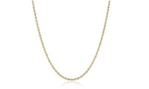 2MM Diamond-cut Rope Chain Necklace in 14K Gold Hollow by Moricci