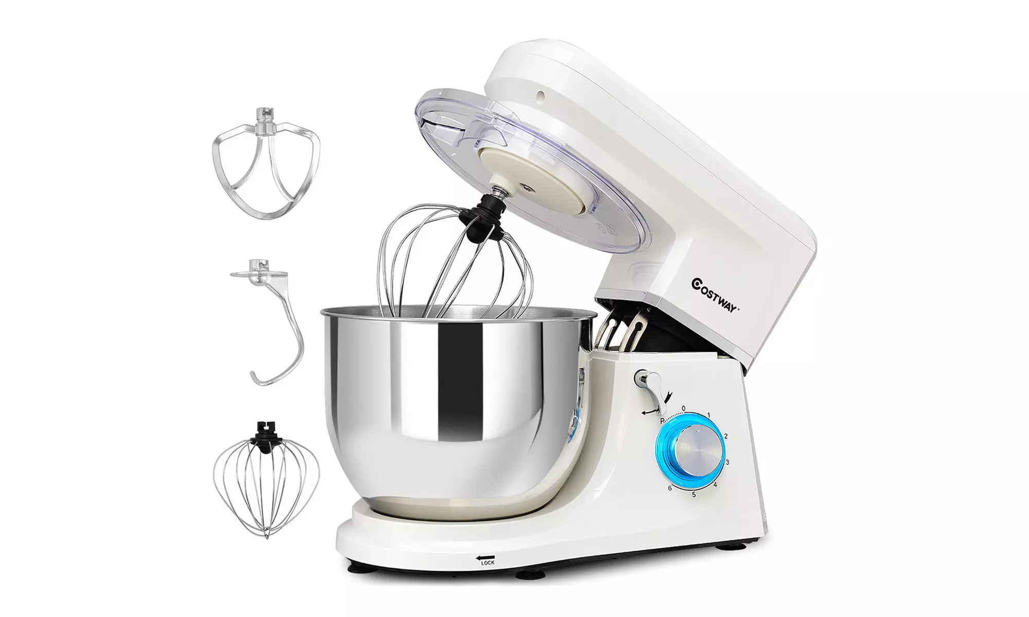 Costway Electric Food Stand Mixer 6 Speed 7.5Qt660W Tilt-HeadStainless