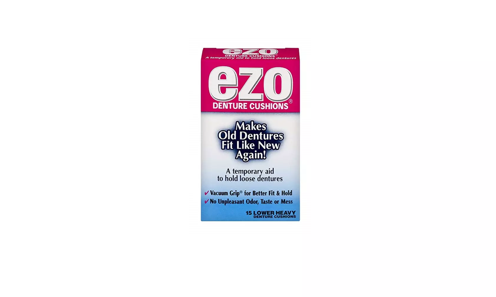  Ezo Denture Cushions, Lower Heavy, 15 Cushions (Pack of 6) - Second Medium
