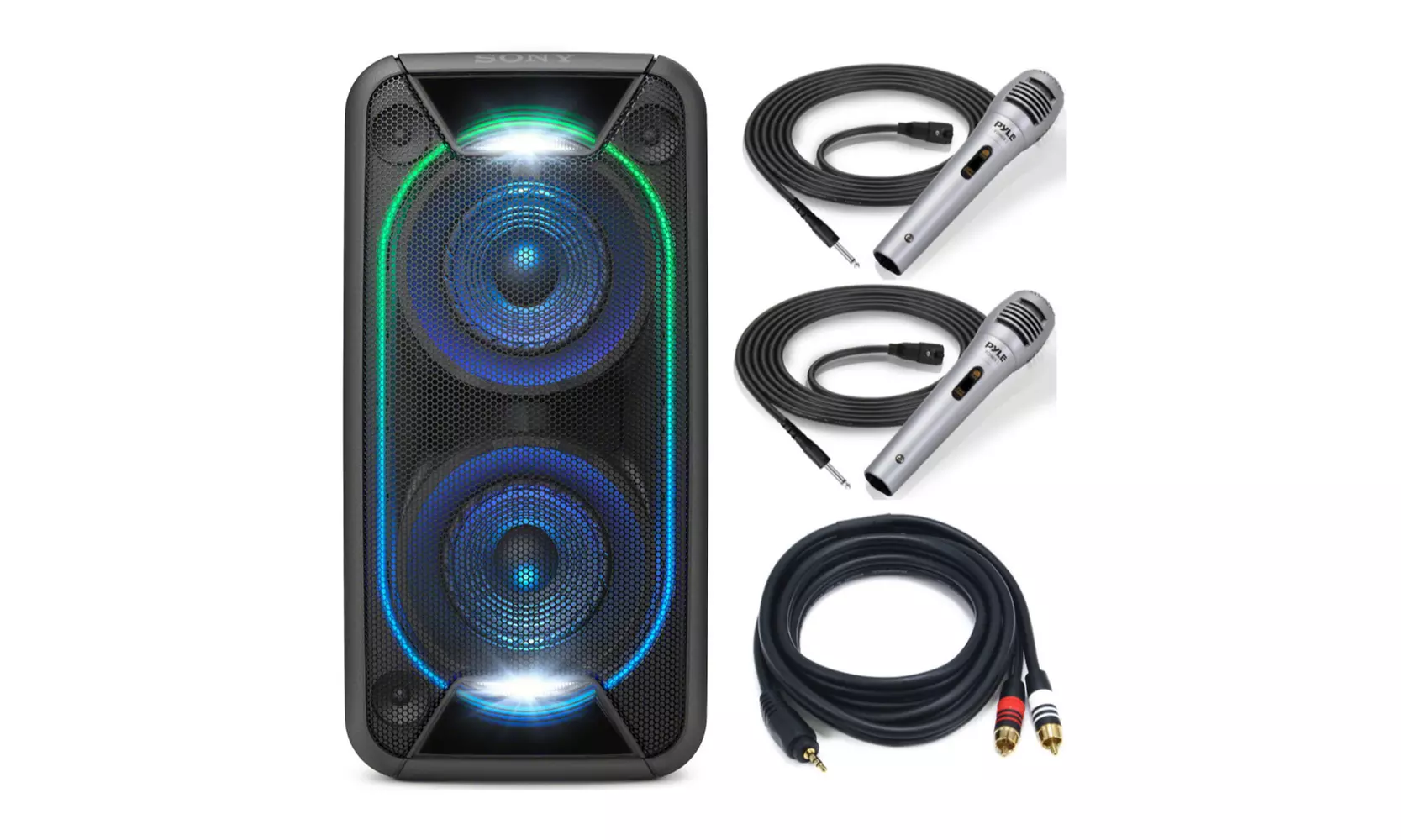 Sony GTK-XB90 Portable Bluetooth Audio System with Microphones and Cables - Primary Image