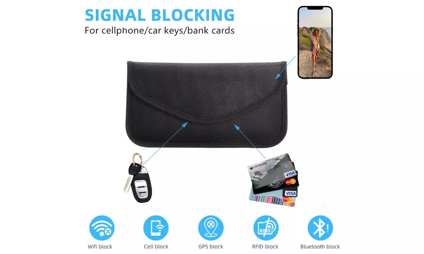 Anti Theft Faraday Bags for Car Keys Cell Phone Signal Blocking Pouch