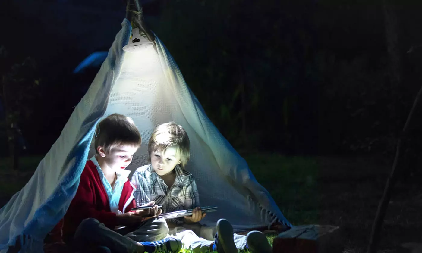 SolarEK 22-LED Solar Powered Hanging Light Lamp w/ 3 Modes & Remote Control