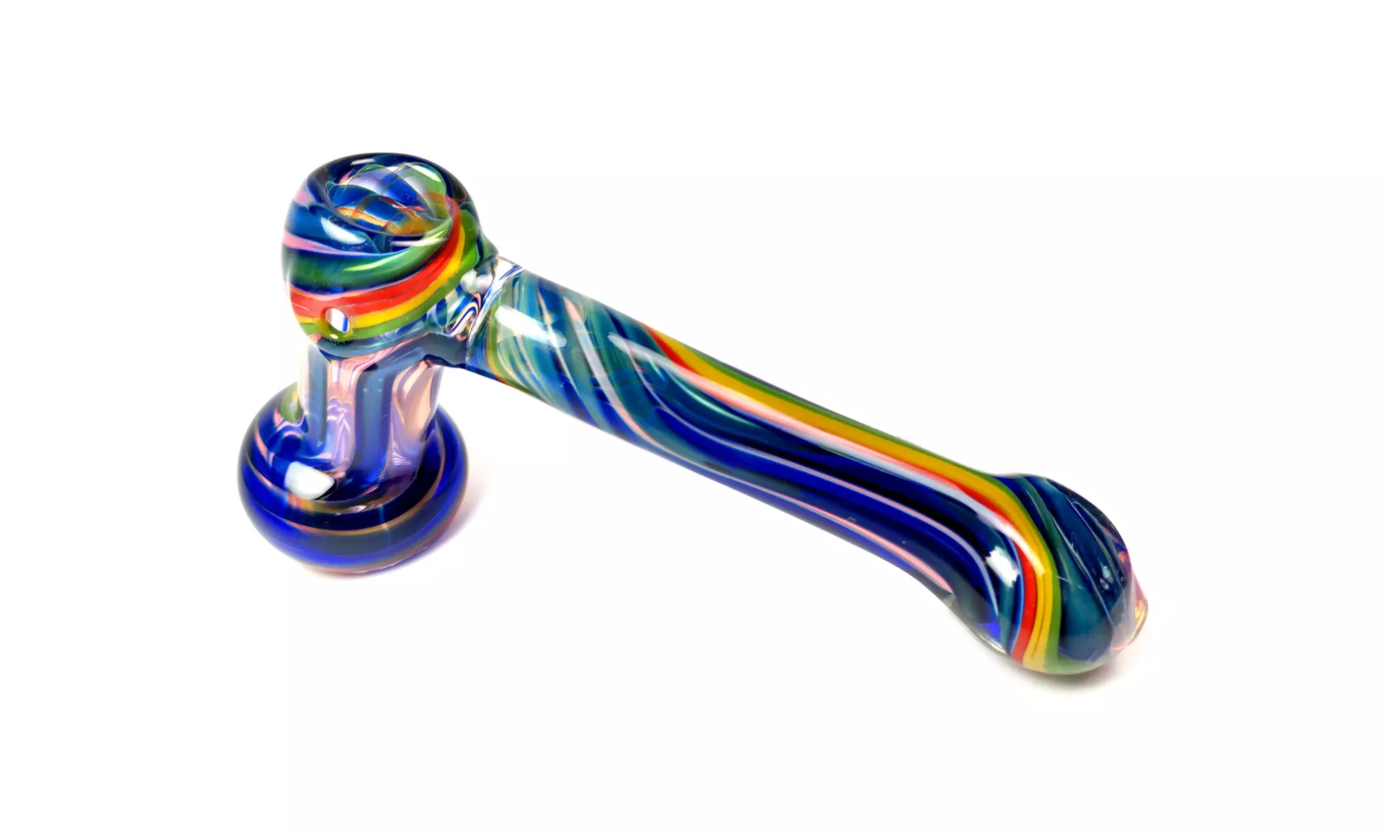 Rainbow Hand Blown Glass Hammer Pipe - Primary Image