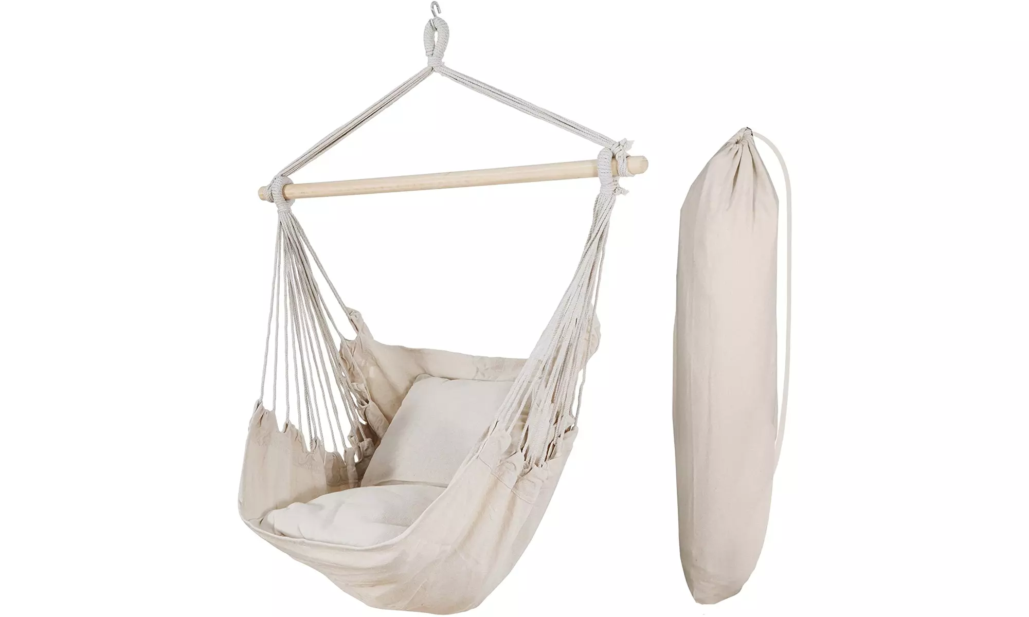 ZENY Hammocks Hanging Rope Hammock Chair Swing Seat with Carrying Bag - Primary Image