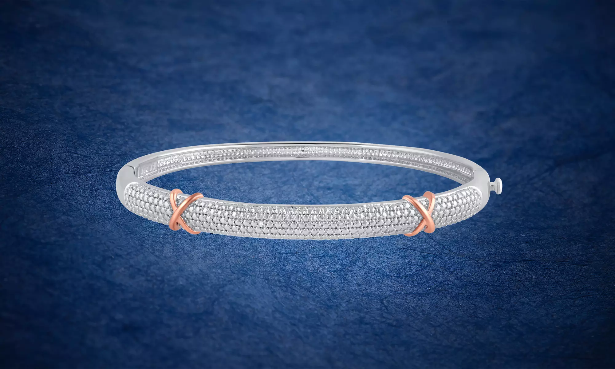 Diamond Accent Double X Bangle by Brilliant Diamond - Primary Image