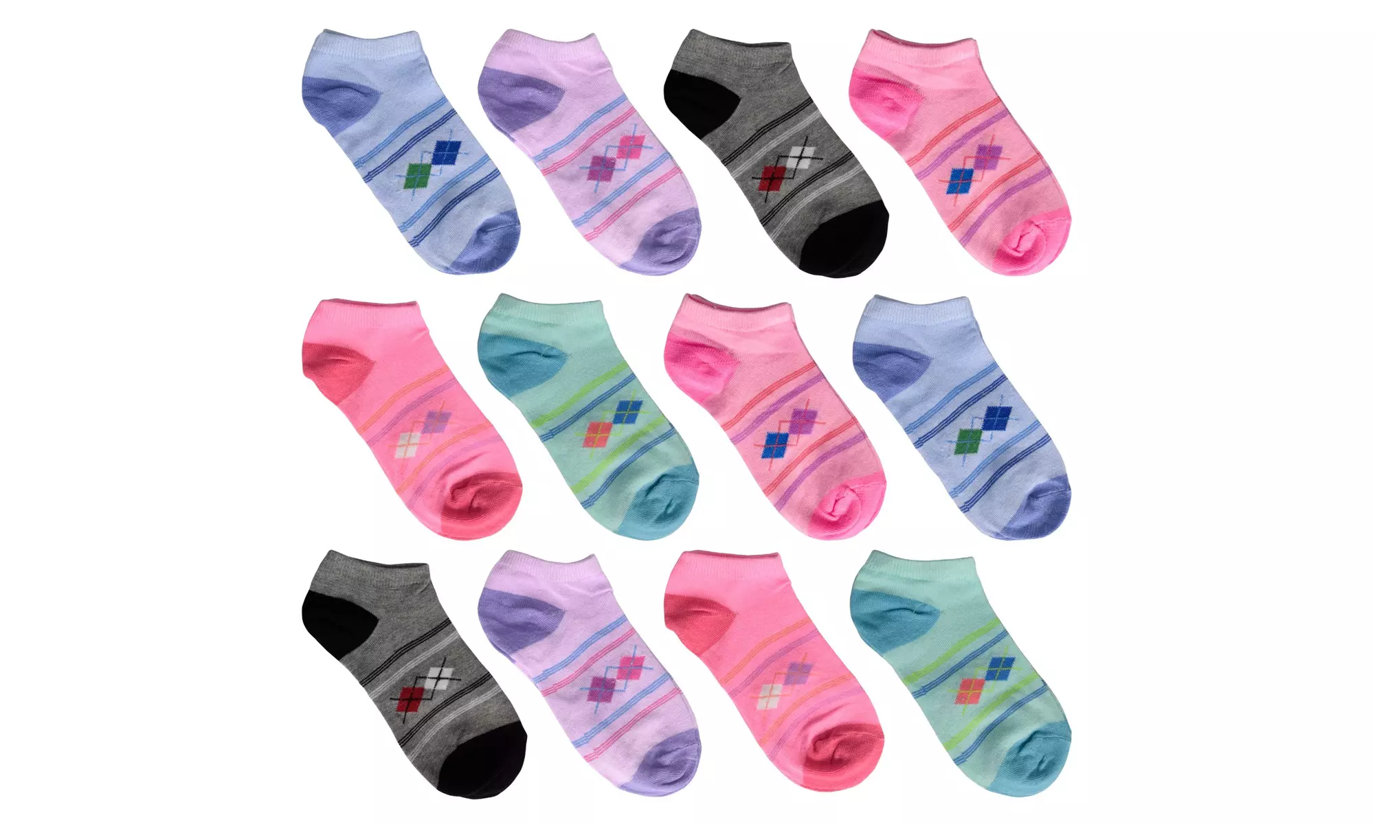 Peach Couture Low Cut Ankle Socks Size 4-6 (12 Pack) - Primary Image