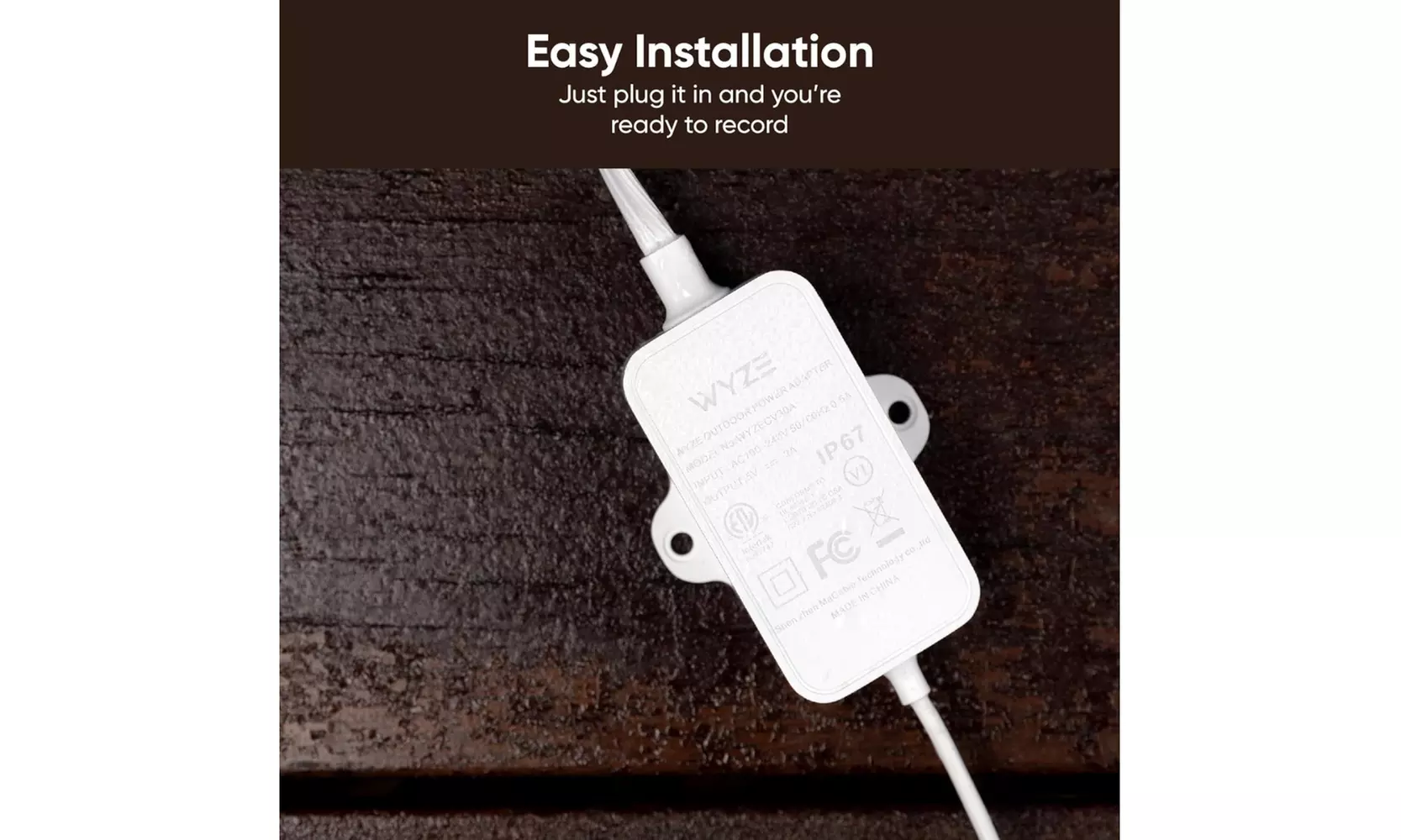 Wyze Outdoor Power Adapter - IP67 Weather Resistant - A Grade Refurbished