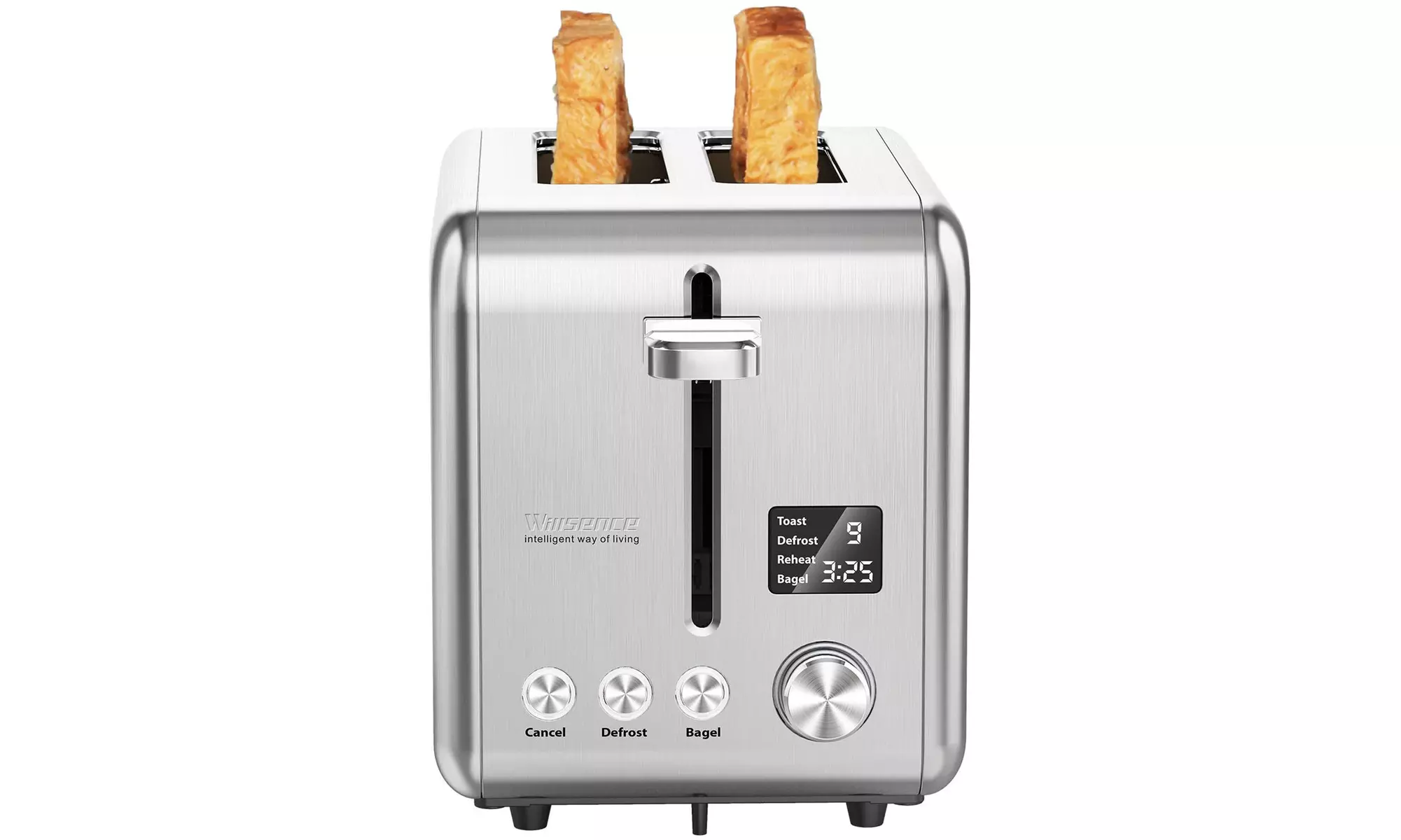 Willsence 2 Slice Toaster Stainless Steel with Digital LCD Display - Primary Image