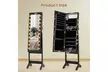 Costway Full-Length LED Mirror Jewelry Cabinet with 20 LED Lights - Second Medium