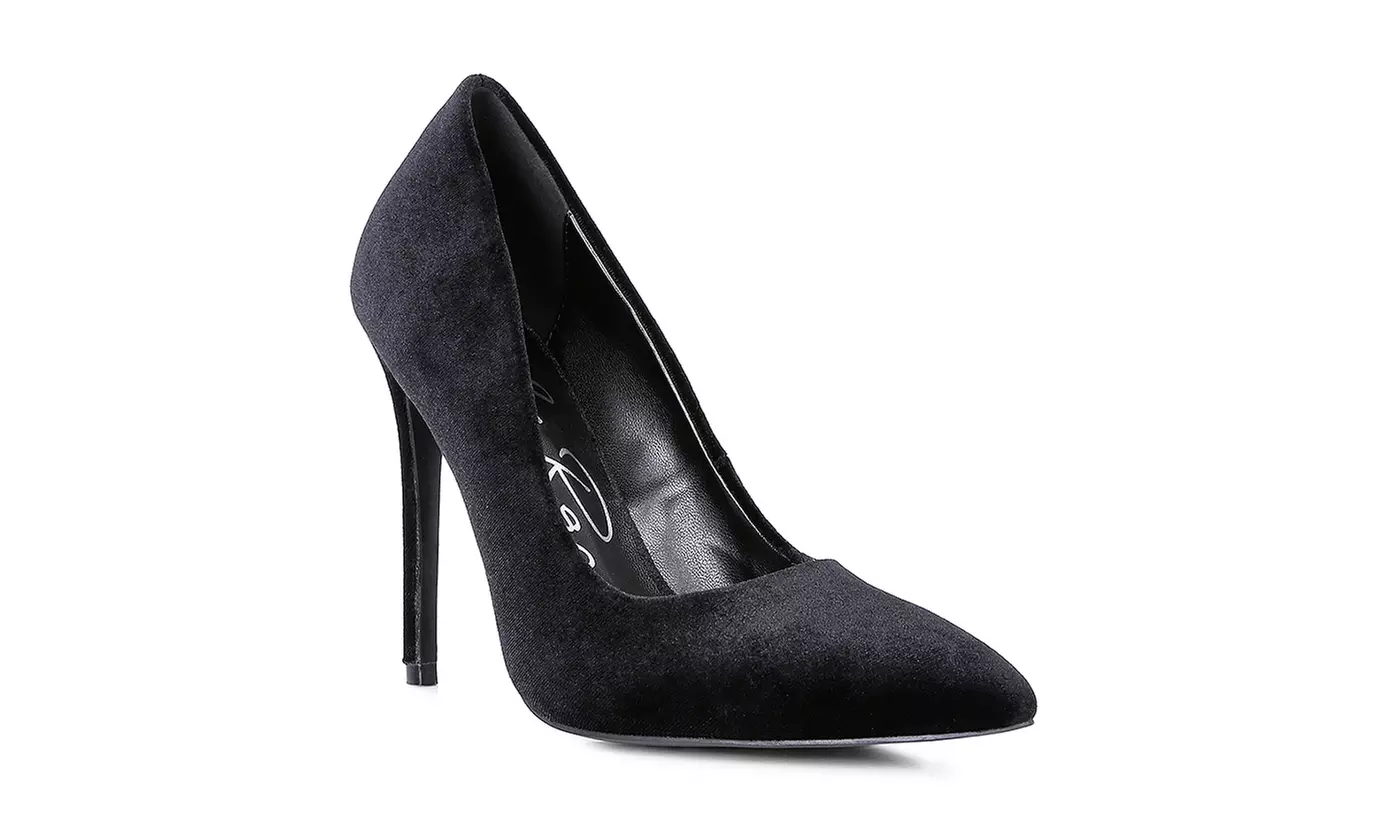 London Rag Janessa Velvet Stiletto Heel Pumps
