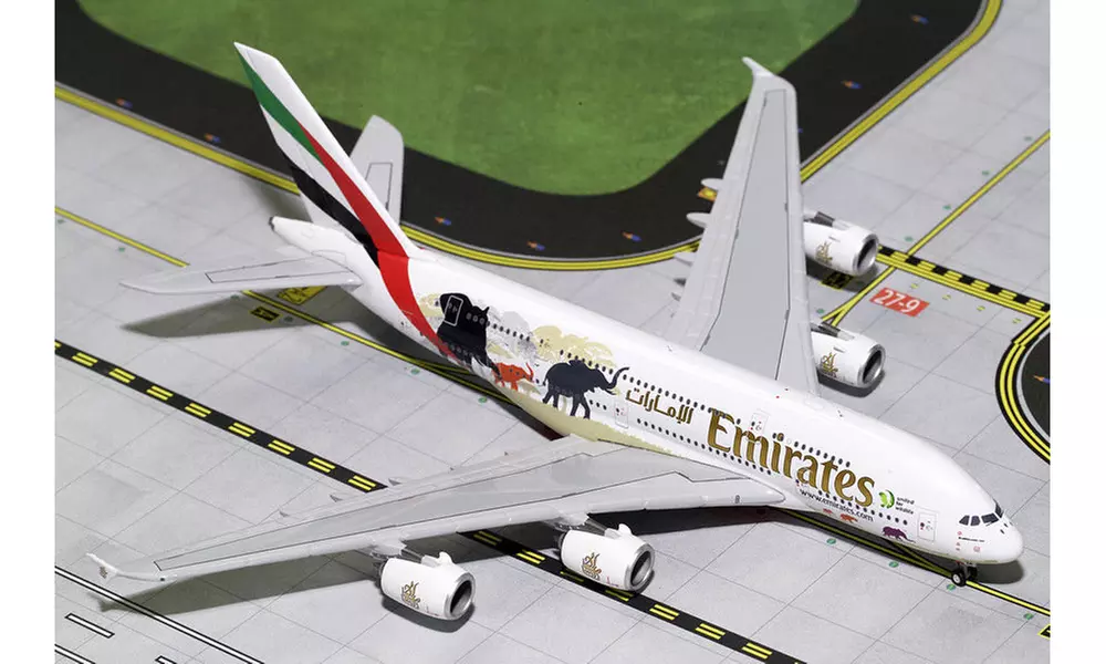 Gemini Jets 1-400 GJ1668 Emirates Airbus A380-800 Wildlife No.2 1-400 Model Airp - Primary Image