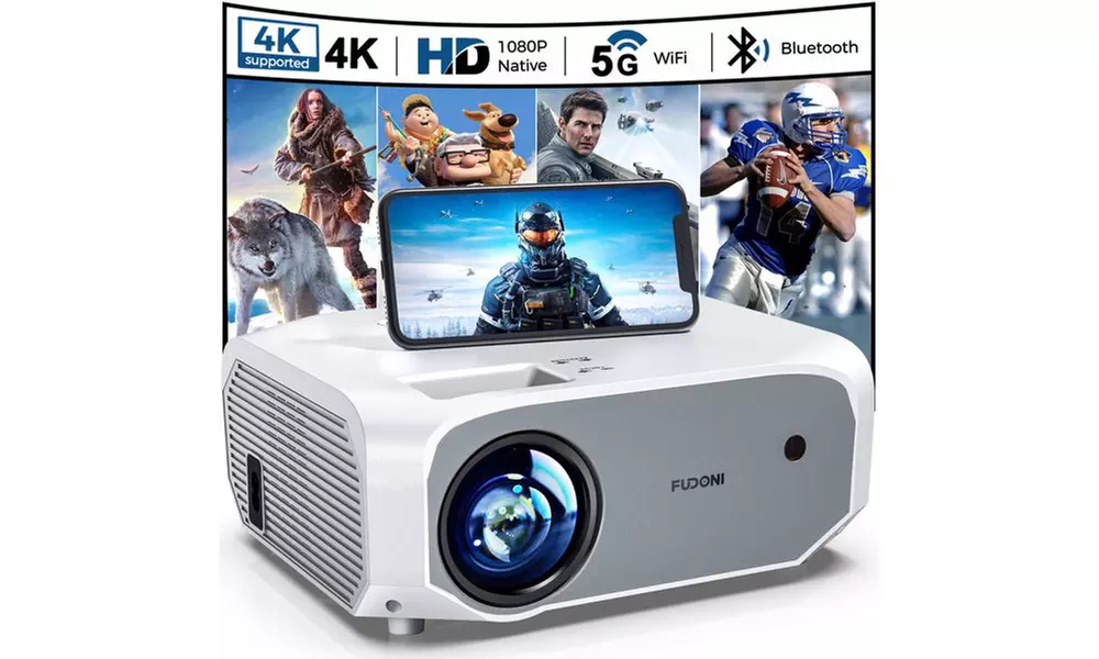 Native 1080P 5G WiFi 4K Projector Compatible with Screen - Primary Image