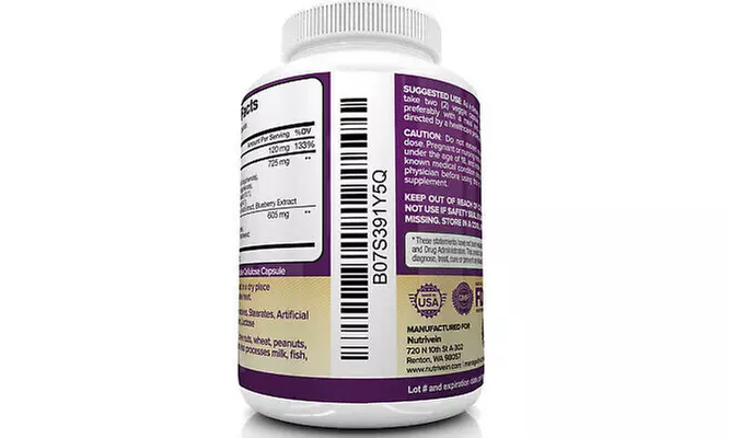 Nutrivein Resveratrol 1450mg - 120 Capsules - Anti-Aging Antioxidant Supplement - Second Medium